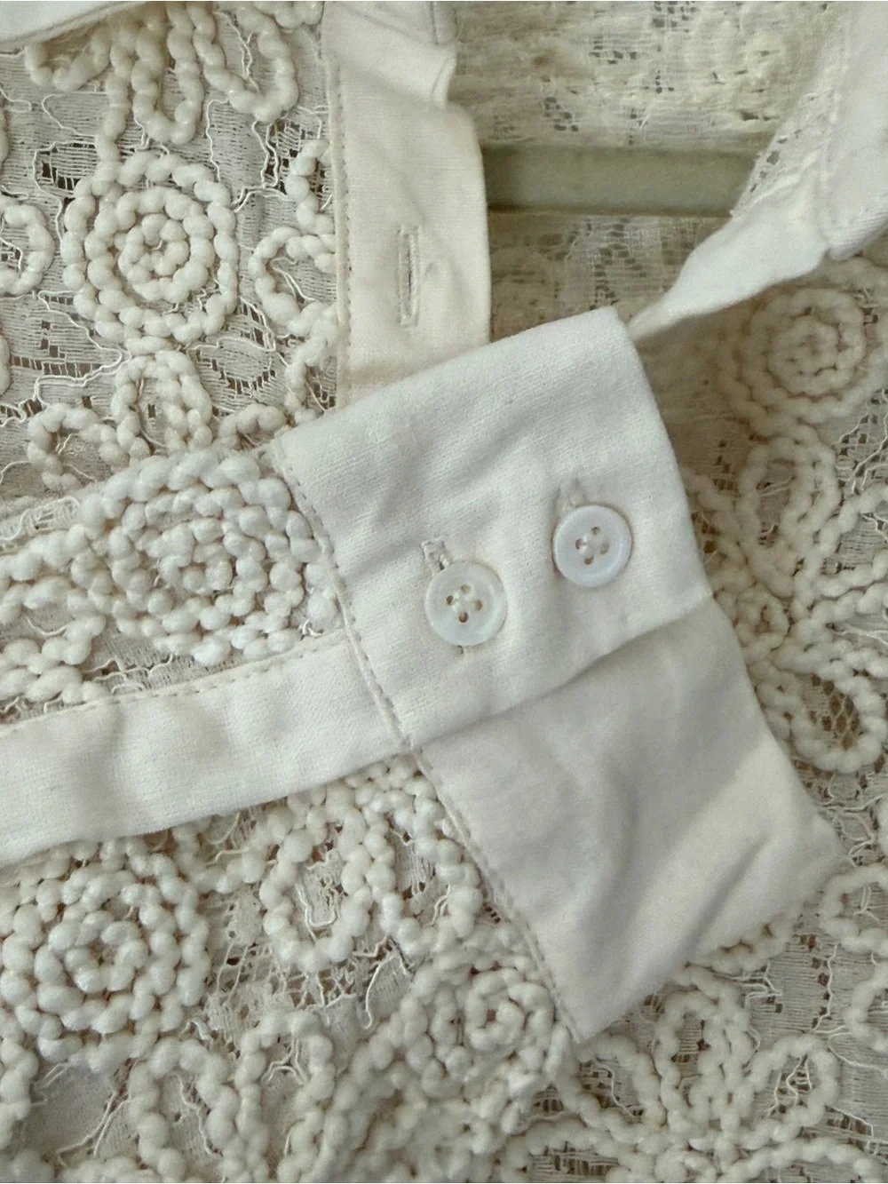 Zara Floral Lace Cropped Button Up Shirt Jacket Cream Size S Style 4786/331